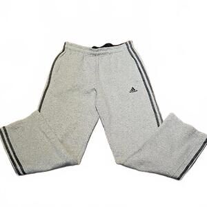 Adidas Gray Sweatpants with Classic 3 Stripes Size S